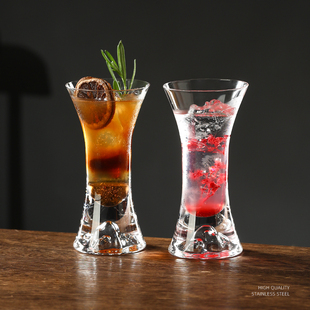 收腰观山玻璃杯冷萃茶杯冷泡茶杯子咖啡冷饮料饮品杯特调鸡尾酒杯
