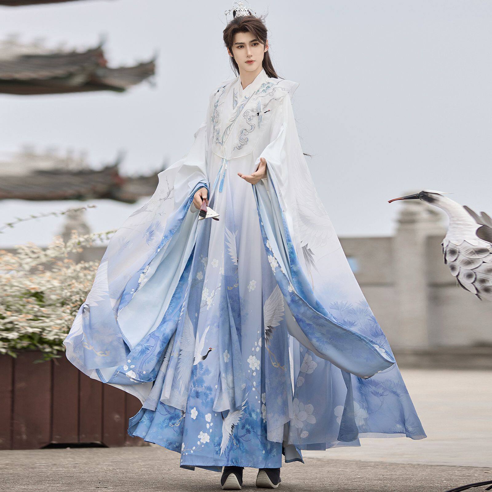 原创汉服2026新款明制披风斗篷仙气飘逸中国风清新影视舞台表演服