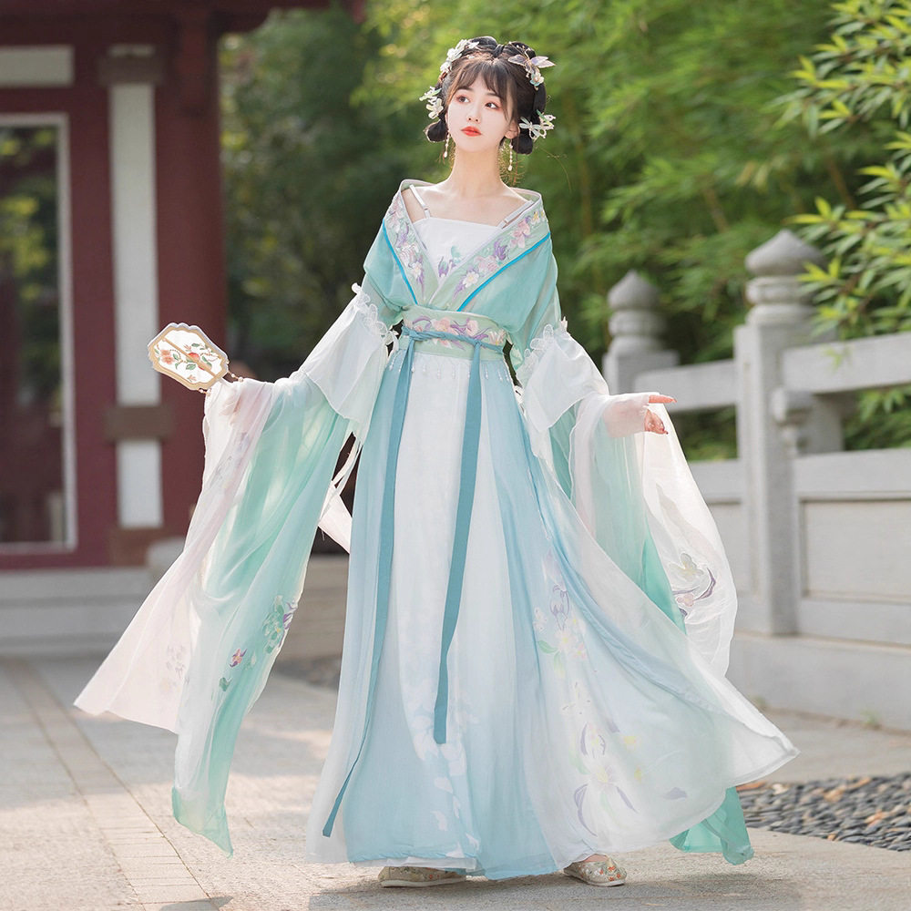 原创汉服女2026新款魏晋南北朝中国风改良超仙大袖襦齐腰襦裙古装