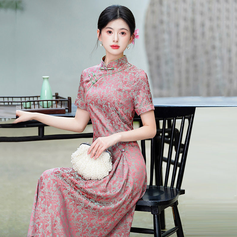 旗袍夏季新中式妈妈喜婆婆婚宴装2026新款礼服连衣裙端庄大气