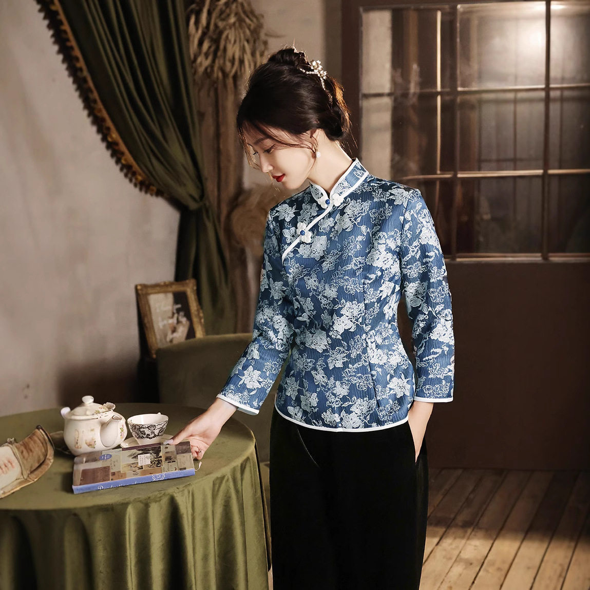 2026年春秋季新款旗袍小上衣两件套日常长款改良素雅新中式旗袍