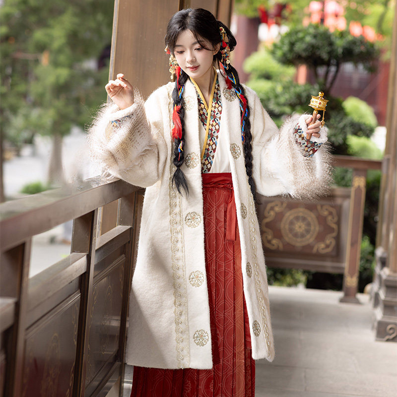 枳羽棠加绒外套冬季改良宋制汉服女长袄新款日常异域古风秋冬套装
