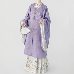 正版明制缀补比甲方领补服交领长袄汉服女2026新款春秋中国风古装