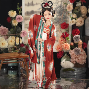 儿童汉服2026新款唐制古装超仙中国风套装女宝宝大袖古风日常套装