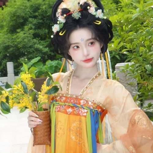 新款唐制【长安渡】雪纺齐胸破裙国风汉服女款春夏
