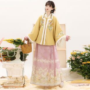 原创汉服女2026新款汉元素方领上衣中国风加厚秋冬季日常百搭拜年