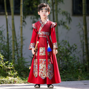 儿童汉服男童武侠风汉服男童中国风明制侠客帅气春装儿童演出服