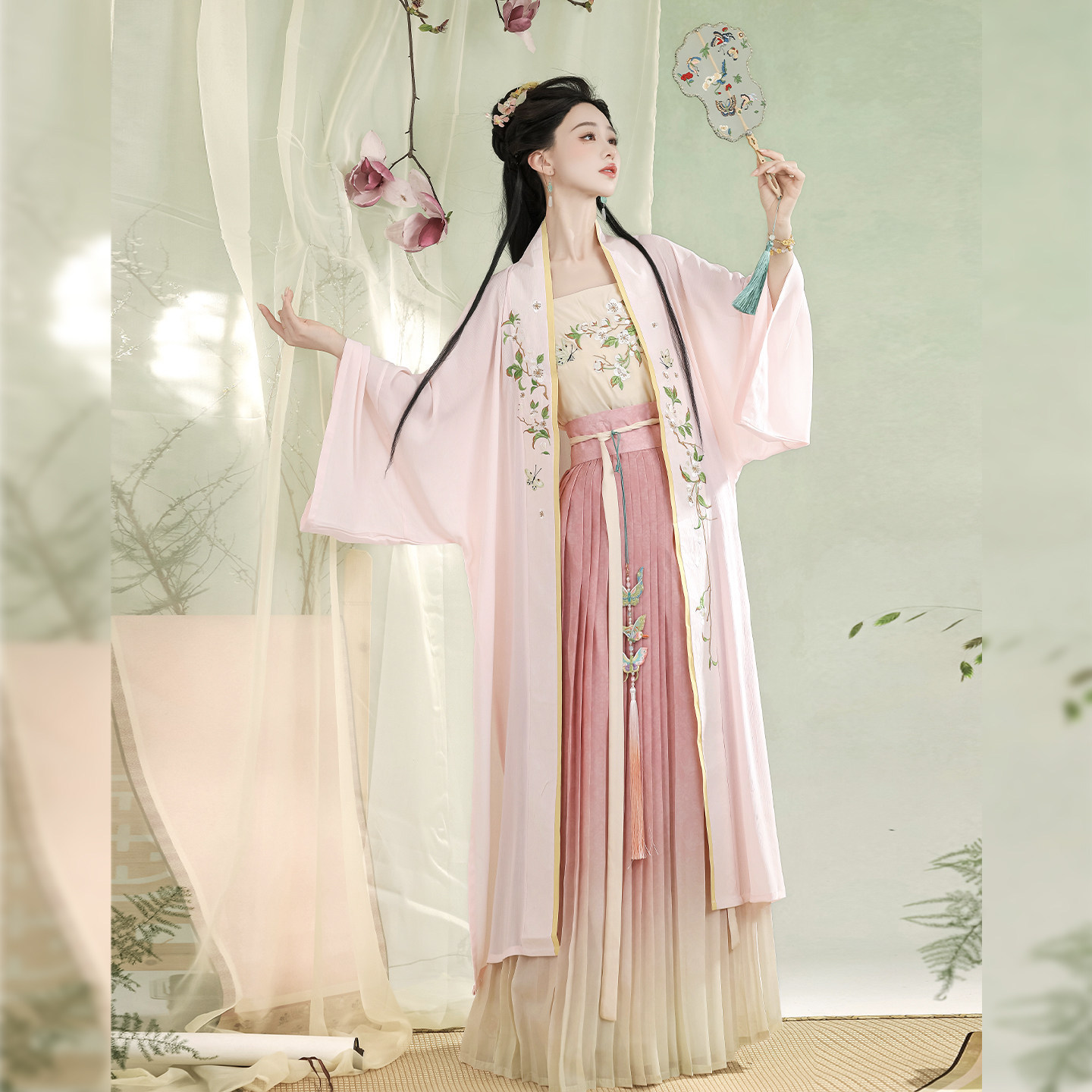 枳羽棠梨花雨明制夏季汉服女2026新款刺绣对穿交一片式褶裙日常款