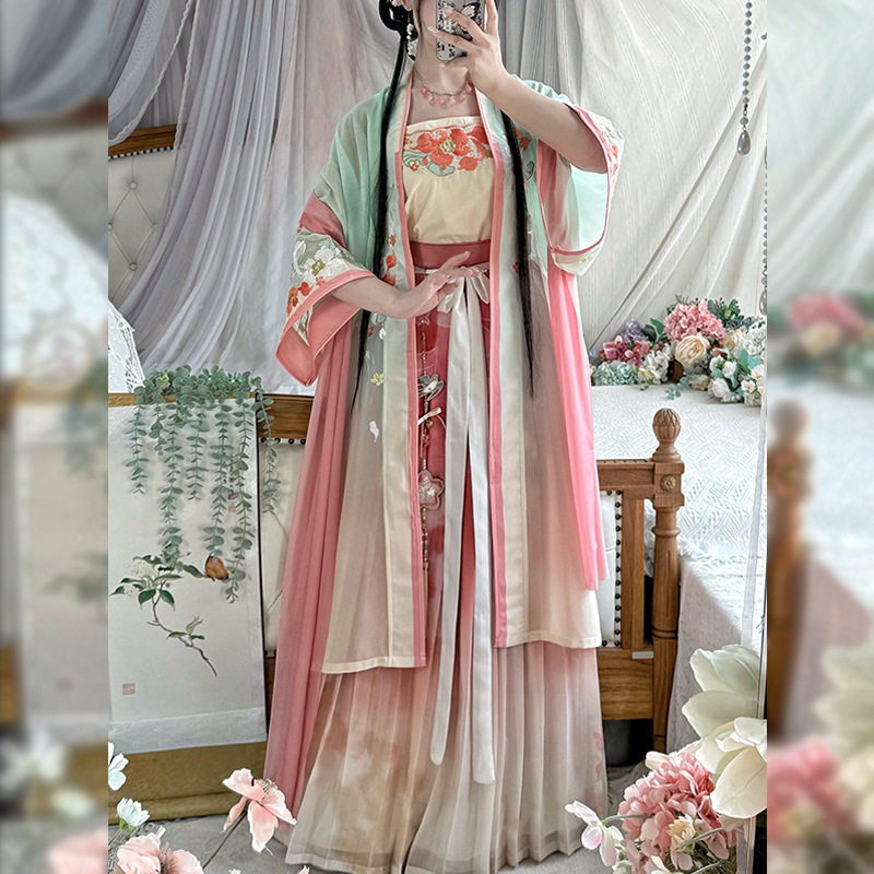 荷香原创宋制汉服女2026新款夏秋季套装重工长褙子吊带超仙气古装