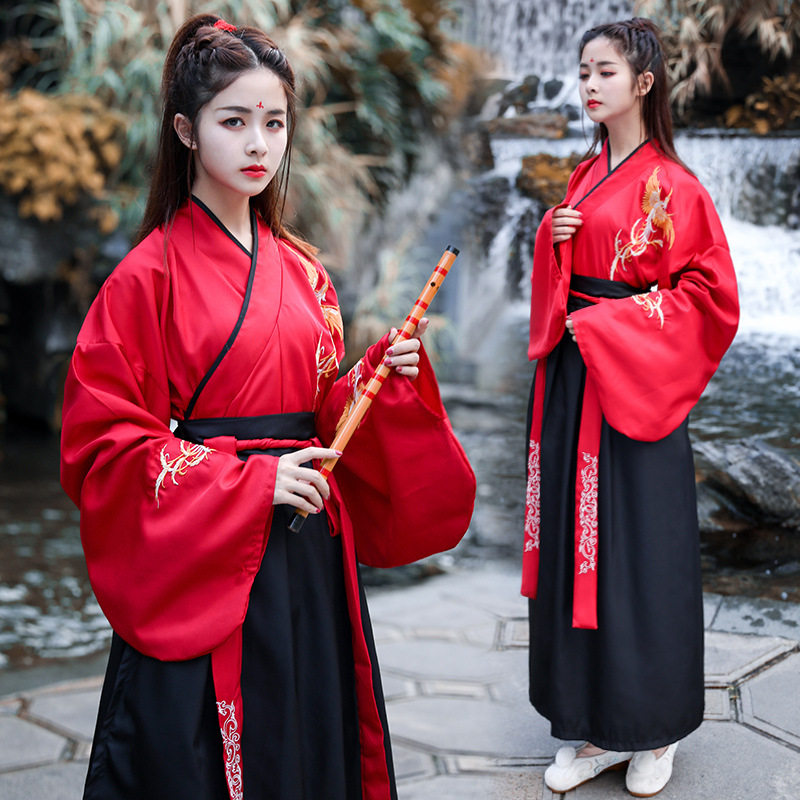 汉服女春刺绣日常大袖广袖交领齐腰襦裙古装班服套装角色扮演