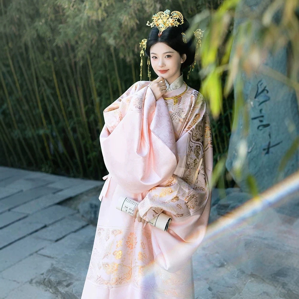 大明贵女重工织金妆花明制汉服2026新款立领长袄六色可选日常可穿