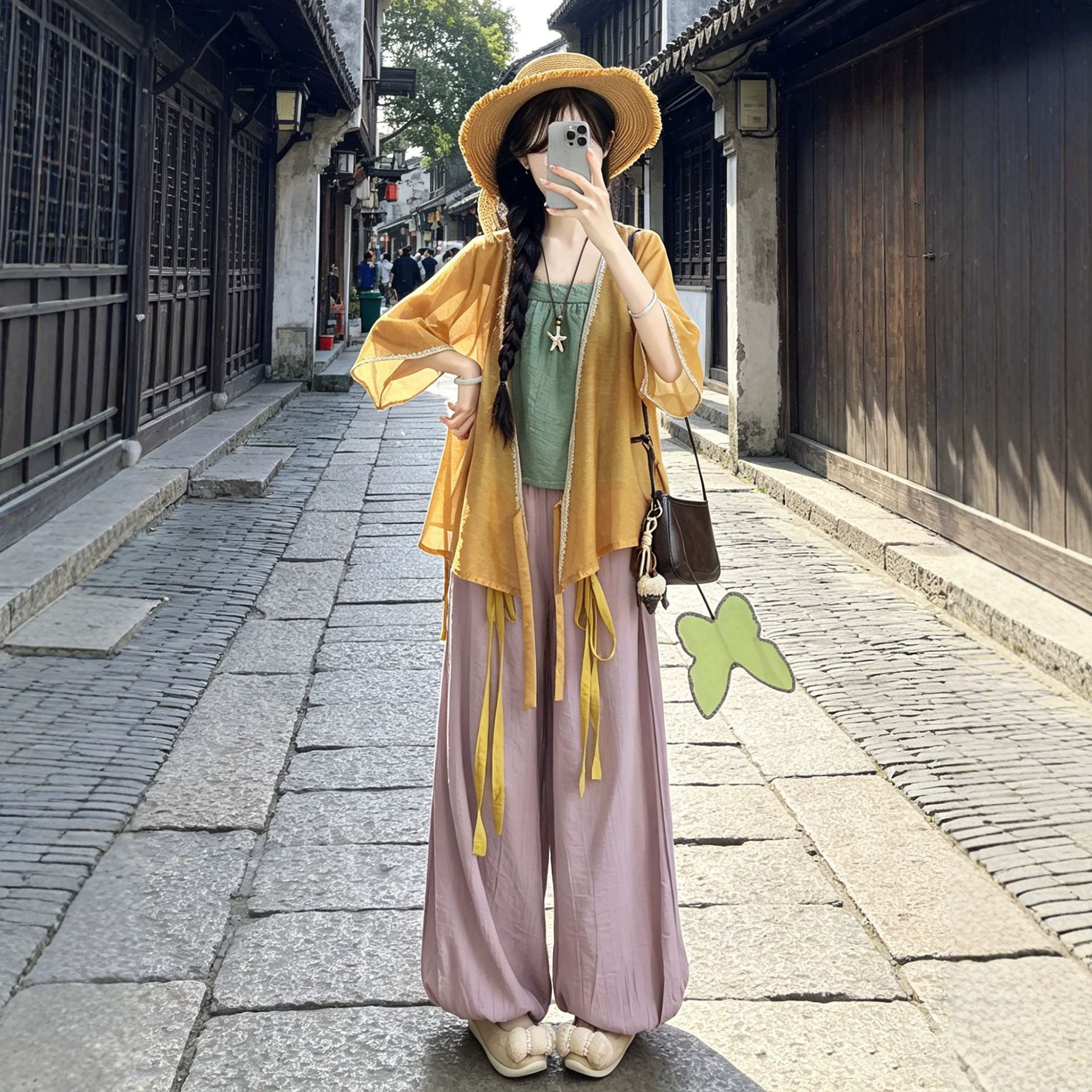 宋制汉服女成人原创宋裤套装灯笼裤吊带褙子日常古装汉服夏装女