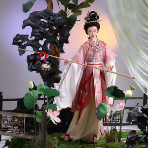 洛神赋同款魏晋风汉服女2026新款粉渐变超仙云肩日常可穿古装套装