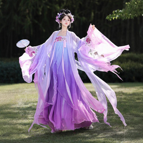 原创汉服女2026新款唐制春夏季大袖衫齐胸裙仙气十二花神改良古装