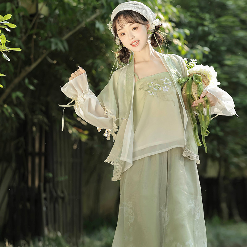 原创汉服灯笼裤汉元素日常通勤百搭夏季超仙国风套装改良汉服
