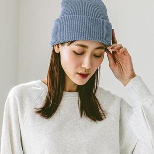 纯原日本单抗菌纯素色 帽子双层针织帽牛奶绒冬季 保暖加厚男女G