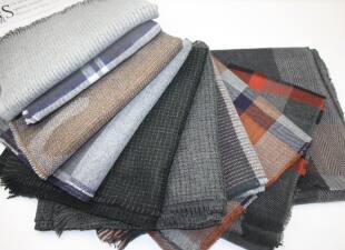 外贸尾货仿羊绒格子男士围巾冬季保暖柔软披巾送老人男友老爸包邮