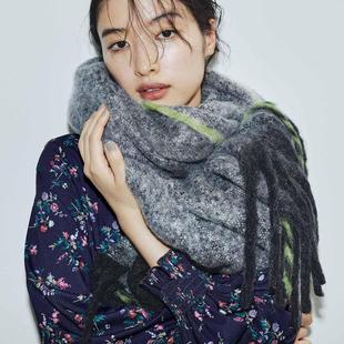 围巾圈圈纱加厚百搭防静电24年新款 保暖 M家纯原尾货日本单冬季