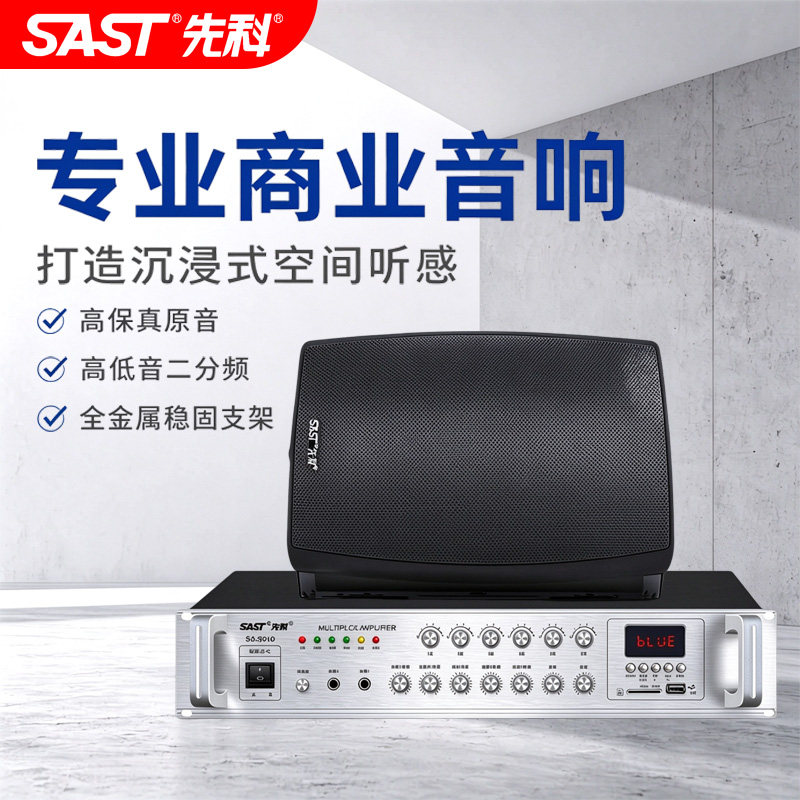 先科P50壁挂音箱音响店铺用挂壁式吸顶商用功放套装会议餐厅喇叭