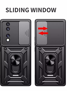 适用荣耀90手机壳气囊防摔滑盖honor70全包镜头5G推拉窗硅胶一体磁吸指环荣耀90lite简约保护套男女款潮