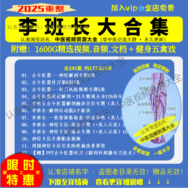 李班长 古今医盟神经解剖专题针刀风险软伤解剖运动肌中医视频