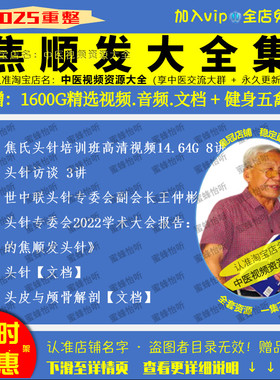 焦顺发焦氏头针视频教程教学培训班14G头针疗法针灸定位分区视频