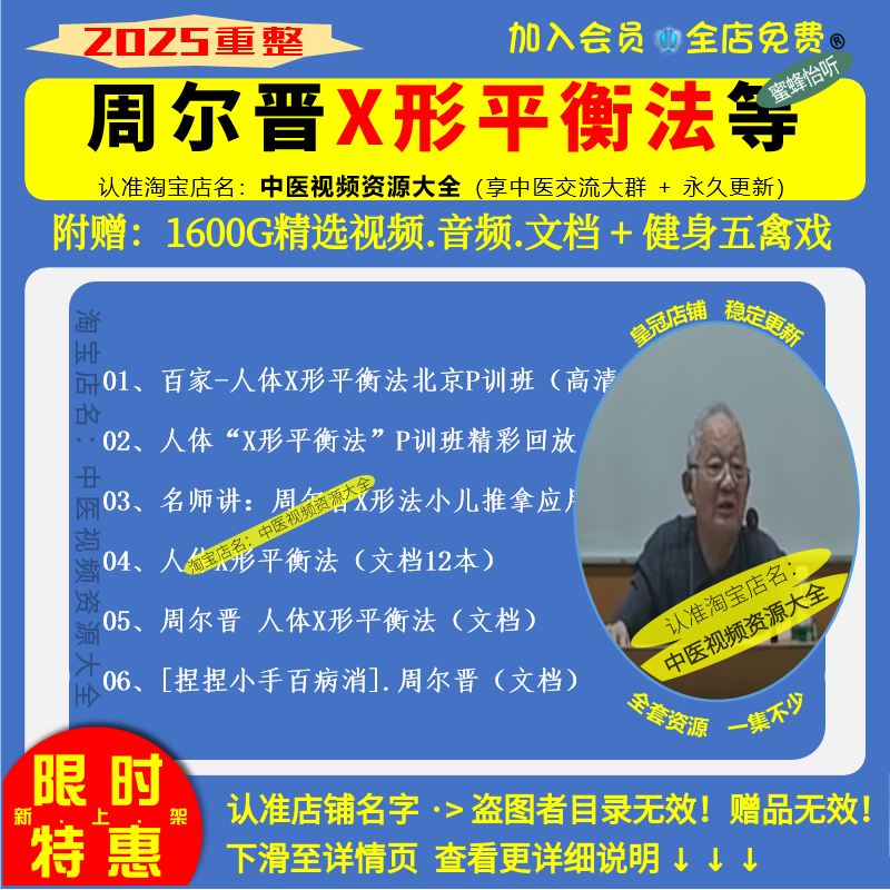 周尔晋X形平衡法和小儿推拿的应用等视频文档大全集入门到精通