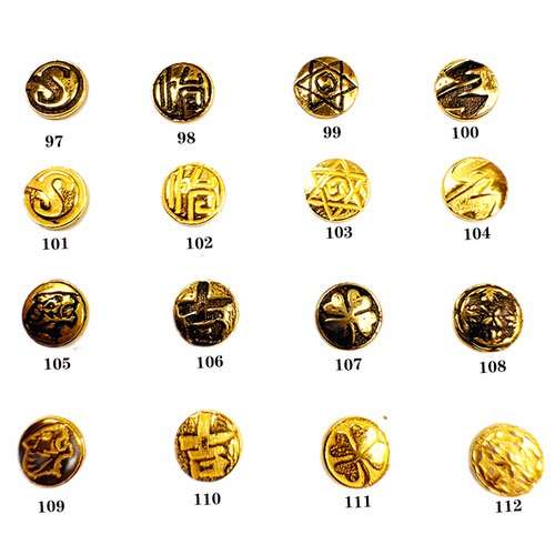 999黄金文玩金标星月菩提绿松石猴头封底堵瑕疵加厚版金钉97-112