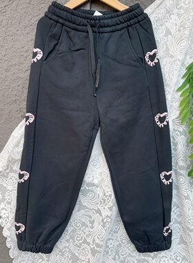 KK青少年女童加绒裤子秋冬款女孩冬季保暖运动裤中大儿童长裤冬装