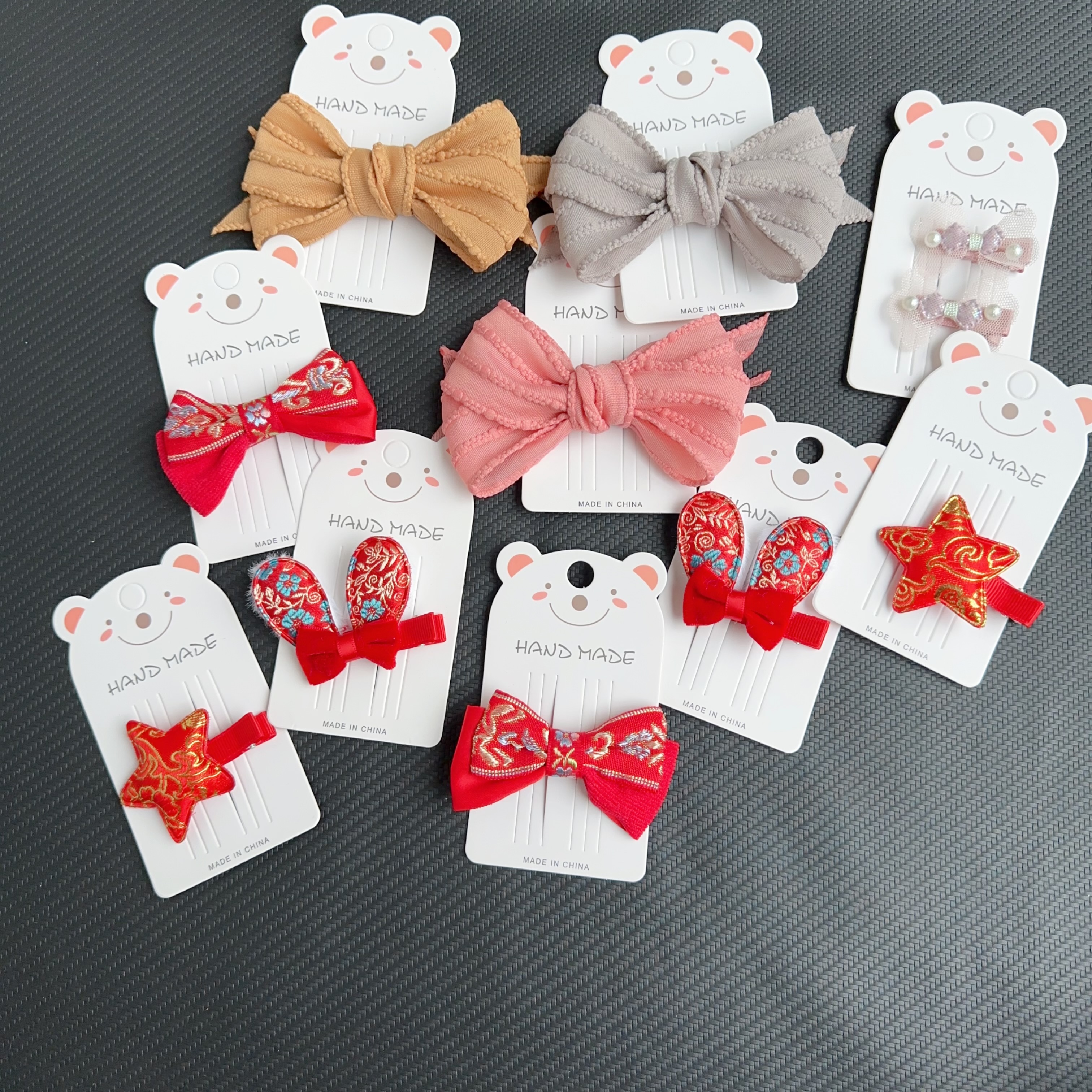 女童新年发夹大蝴蝶结发卡