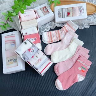 班比女童袜子夏季薄款网眼透气棉袜中大童女孩宝宝春秋儿童无骨袜