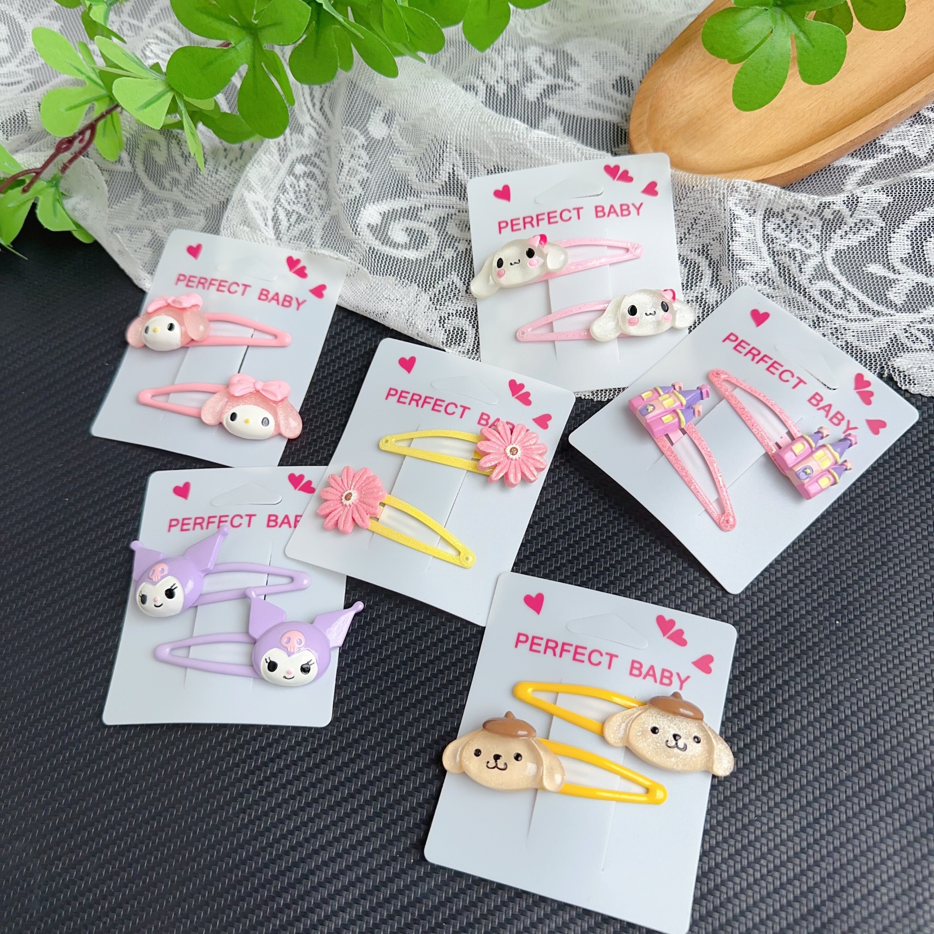 外贸儿童发夹 卡通小狗 兔子可爱女孩发卡 中大童边夹 甜美刘海夹