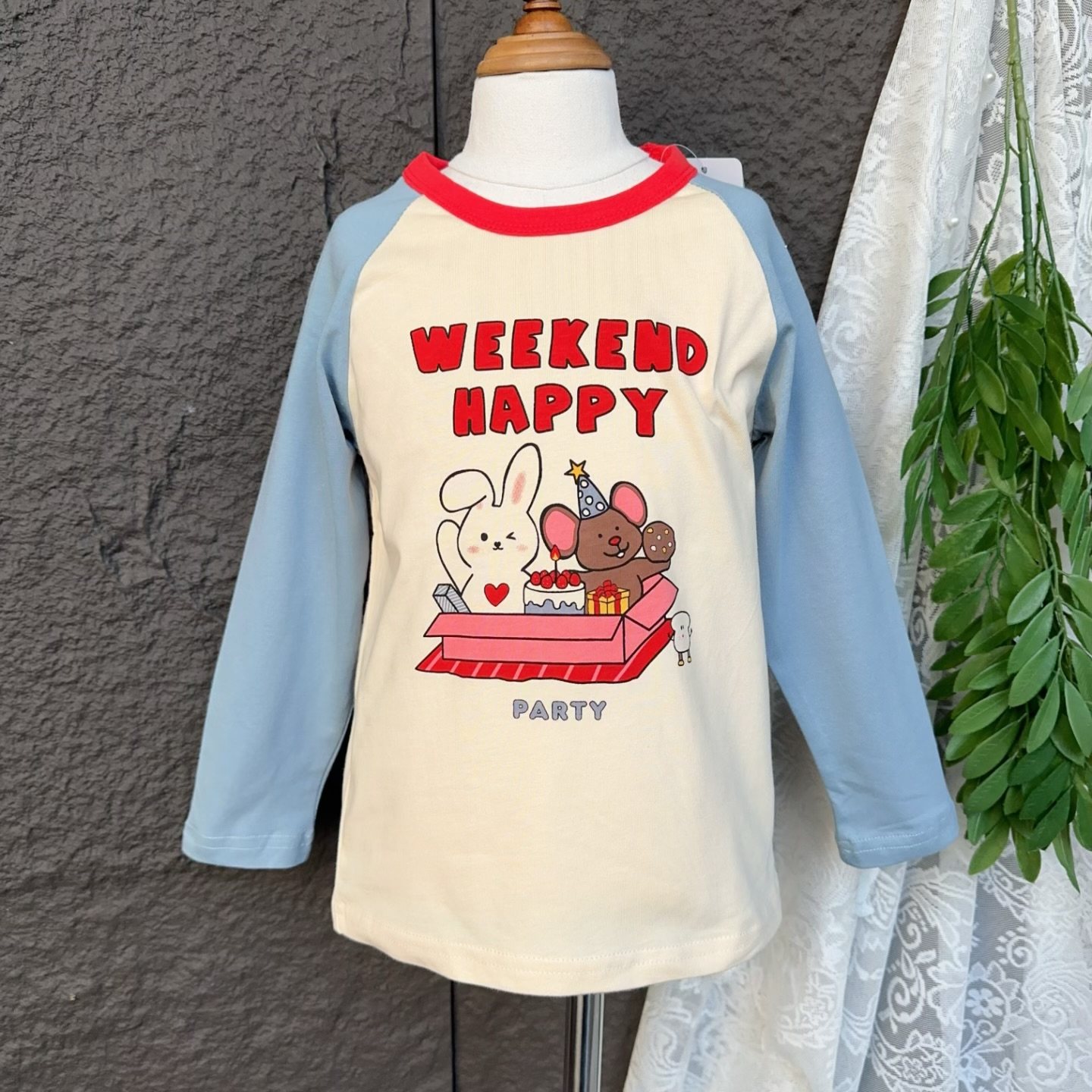 女童卡通印花T恤春季洋气可爱撞色圆领插肩袖女孩上衣潮打底衫,童装/婴儿装/亲子装,T恤,淘宝优惠券,粉丝福利购,淘宝优惠卷