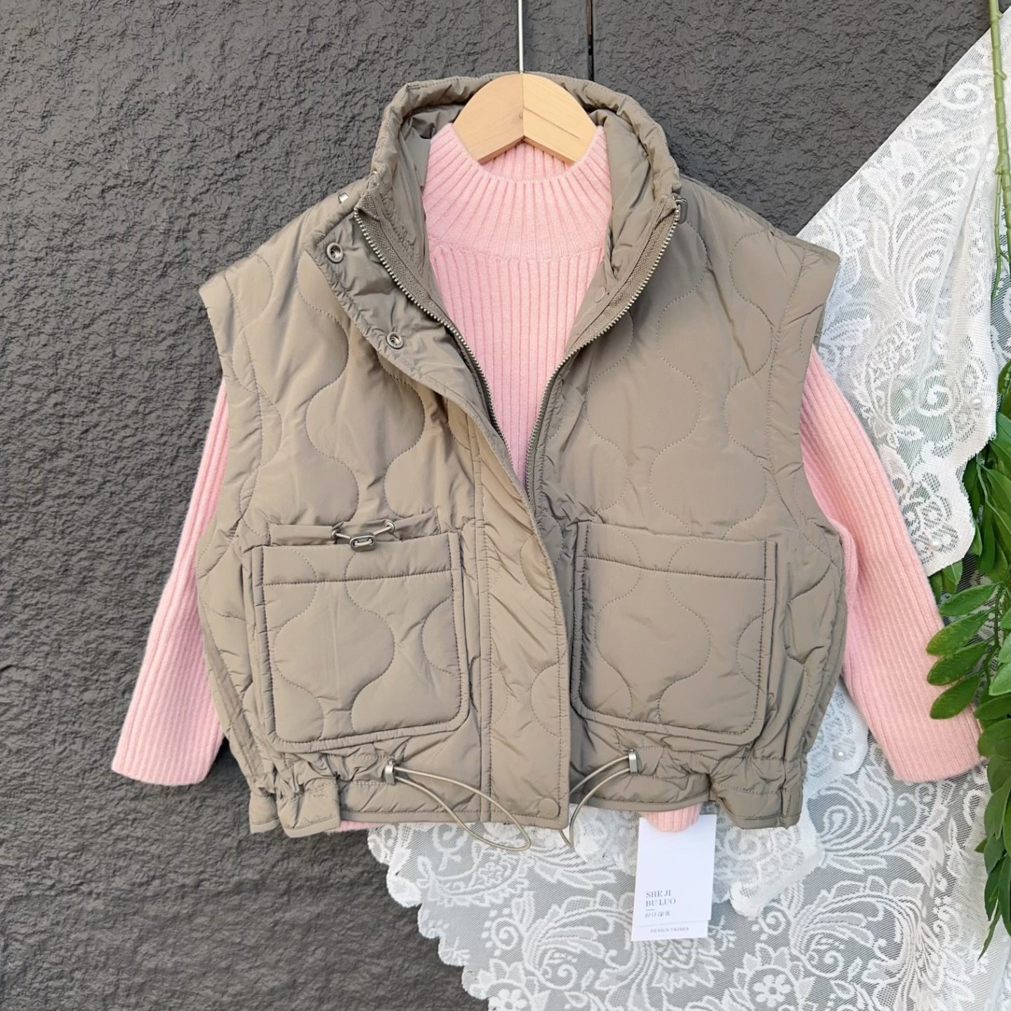 设计 部落 女童夹棉马甲秋冬季韩版洋气女孩轻薄棉衣马夹儿童背心