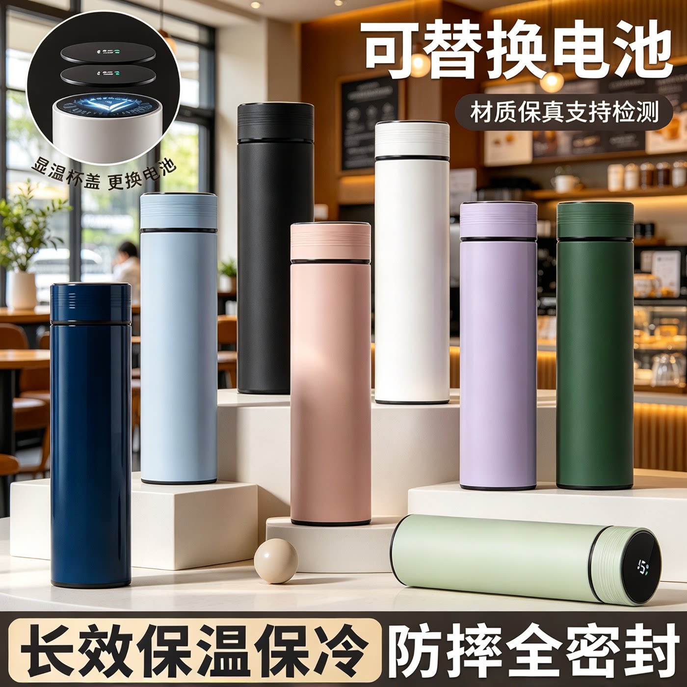 新款日本不锈钢保温杯智能