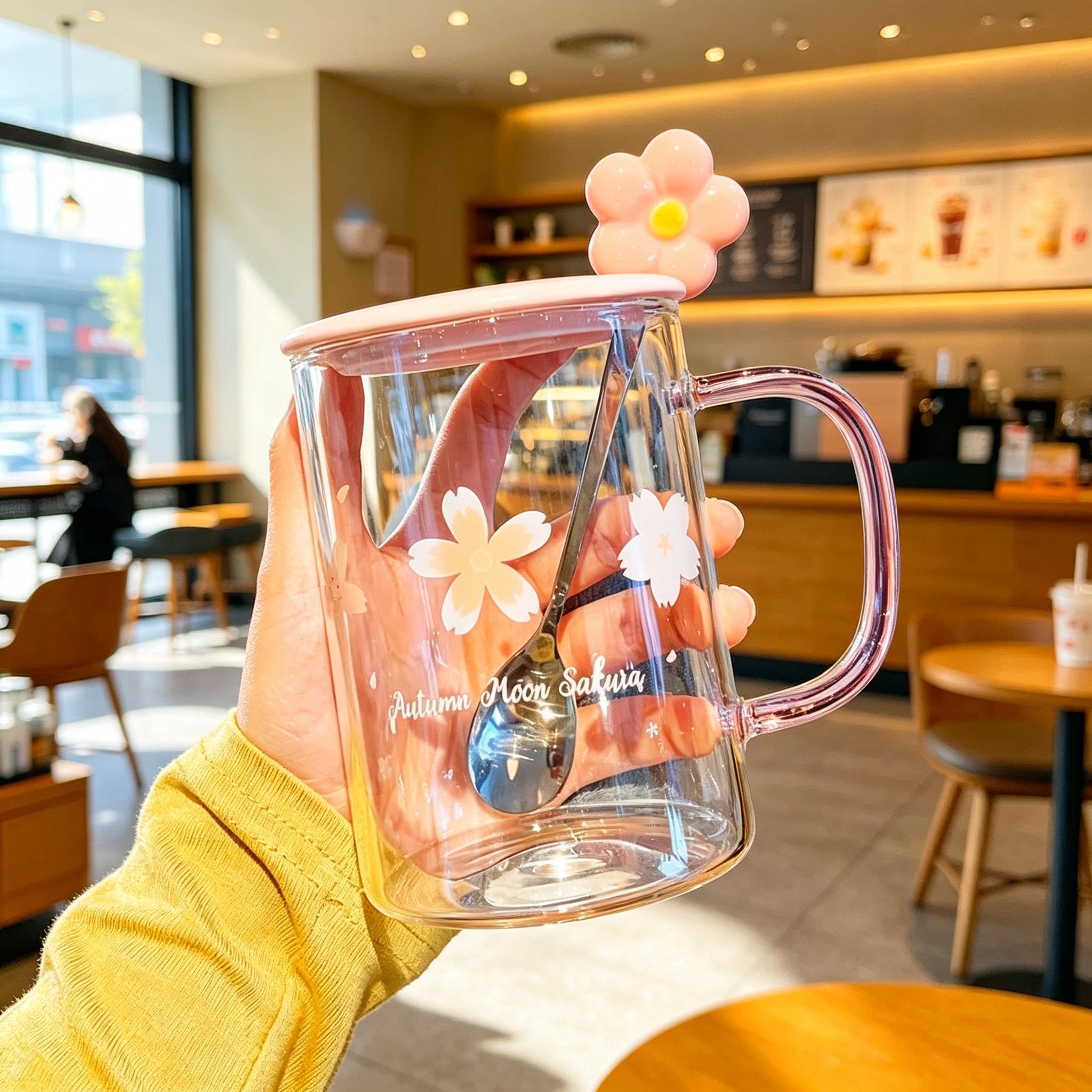 日本高颜值女生玻璃水杯
