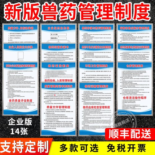 兽药店GSP经营管理制度牌