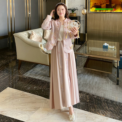 中式大码伴娘服2025新款复古中国风长袖秀禾显瘦姐妹服伴娘团礼服