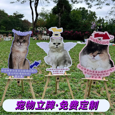 小红书网红同款宠物kt板婚礼猫咪狗狗迎宾牌定制手举牌kt板定制