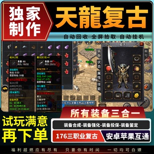 传奇手游176天龙复古三职业耐玩长期服热血手机游戏联网非单机