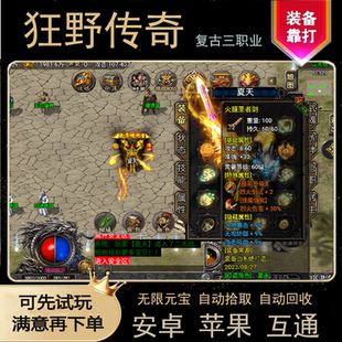 传奇手游1.80狂野传奇无限元 宝安卓苹果互通热血手机游戏联网新区