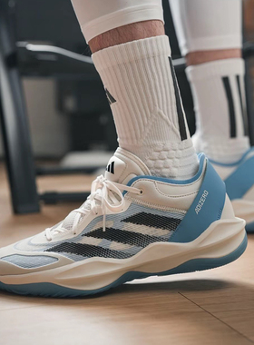 Adidas/阿迪达斯Adizero Select 2.0防滑复古白蓝色篮球鞋 IE7869