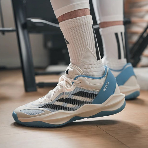 Adidas/阿迪达斯Adizero Select 2.0防滑复古白蓝色篮球鞋 IE7869