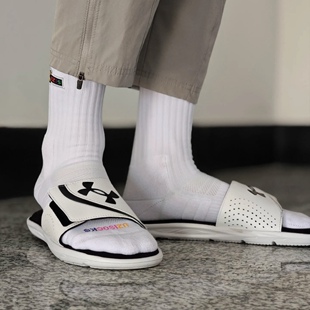 Under Armour/安德玛 Ignite 7沙滩外穿  魔术贴橡胶底 一字 拖鞋