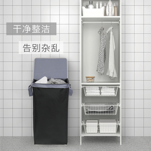 浴室带盖衣物收纳桶大容量100L脏衣桶防尘玩具收纳桶可折叠储物篮
