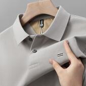 秋冬长袖 100%纯棉高端polo衫 男新款 重磅刺绣翻领T恤宽松休闲上衣