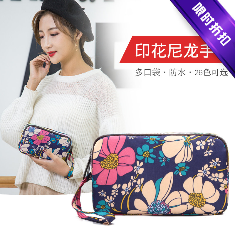 新零钱包女长款帆布手拿包简约三层拉链女包包大容量手机包袋包邮