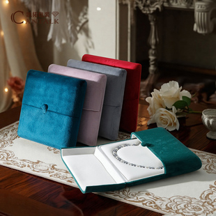 凯拓双开珍珠项链收纳盒送礼礼盒丝绒爱心妈妈珍珠项链盒高档精致