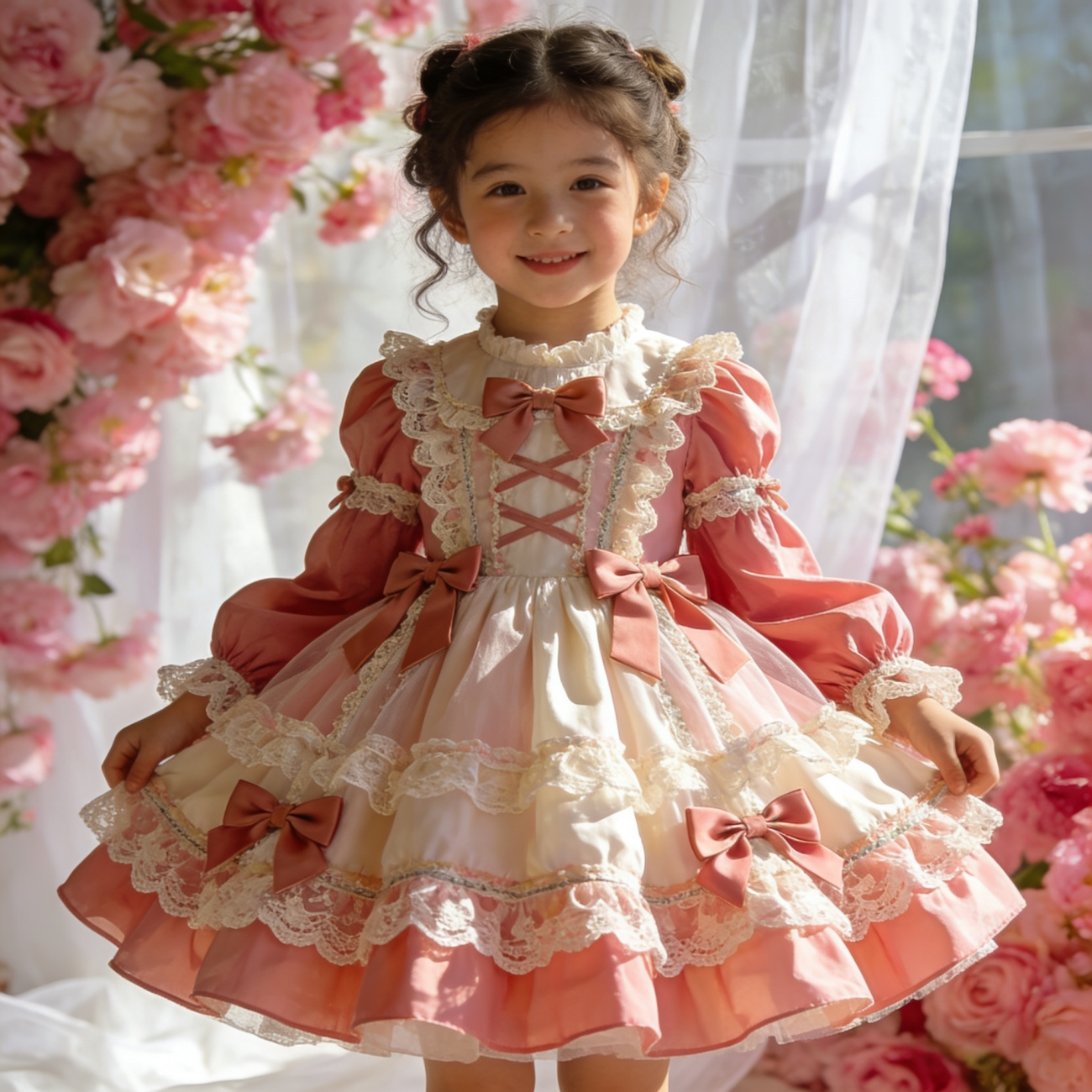 女童2026春秋新款洛丽塔公主裙宝宝洋气法式蓬蓬生日礼服高定裙子