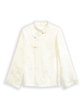 【松鼠葡萄】新中式女复古提花衬衣中国风H25063